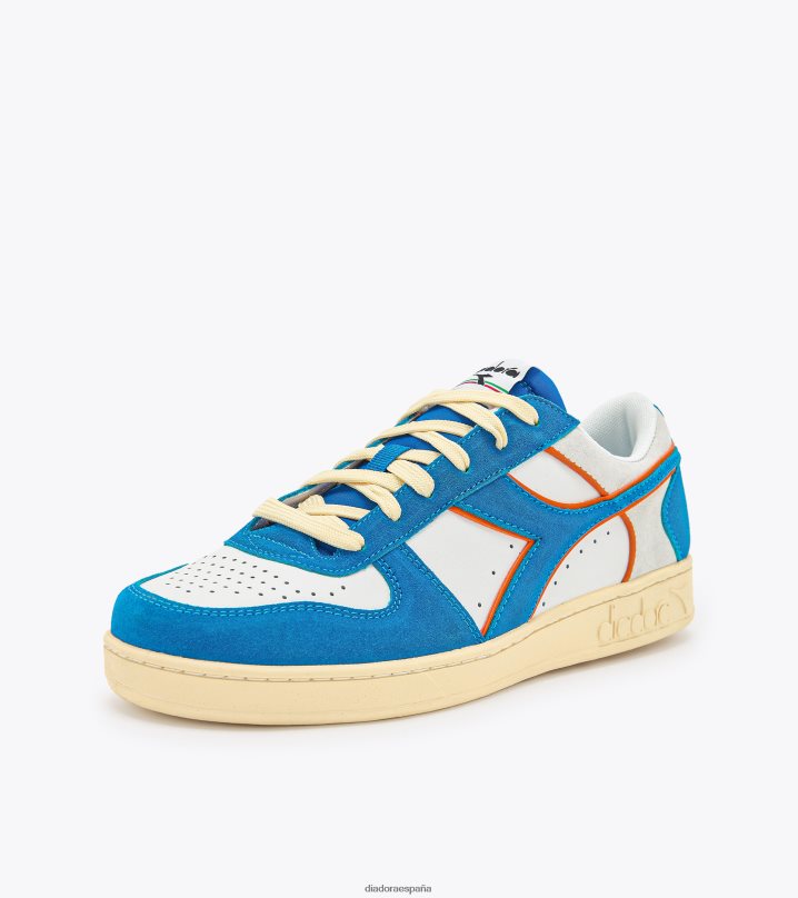 cesta mágica baja de cuero de ante 8T8H4Z225 real/blanco hombres Diadora zapatos