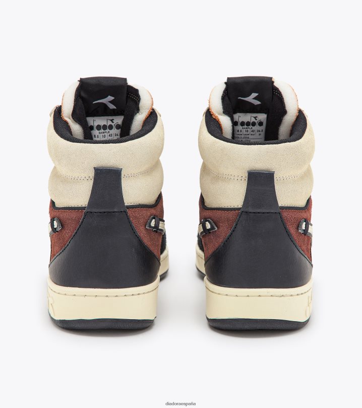 cesta mágica mid twin 8T8H4Z166 negro/naranja quemado hombres Diadora zapatos