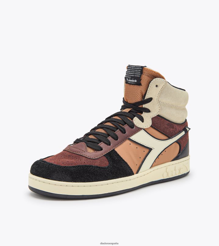 cesta mágica mid twin 8T8H4Z166 negro/naranja quemado hombres Diadora zapatos