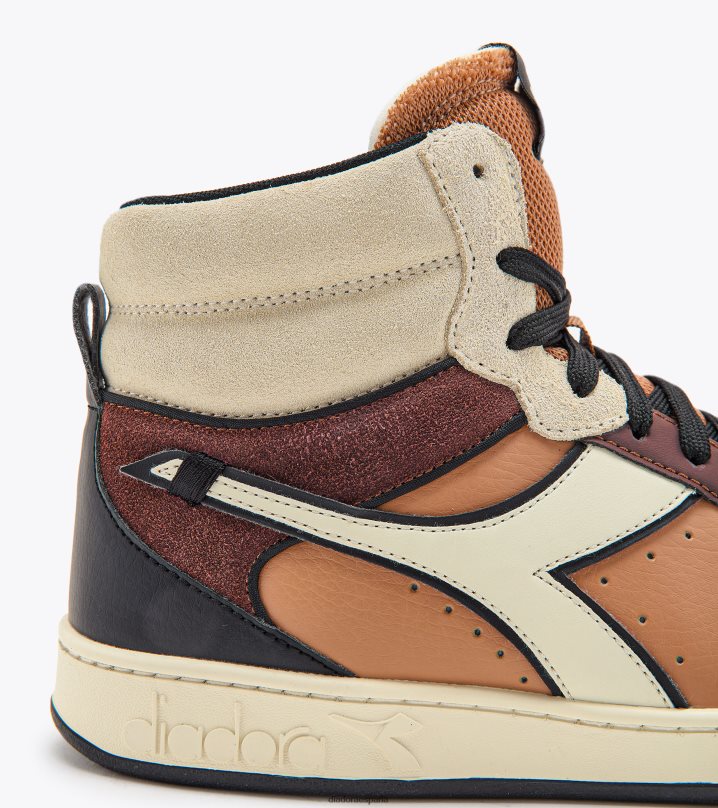 cesta mágica mid twin 8T8H4Z166 negro/naranja quemado hombres Diadora zapatos