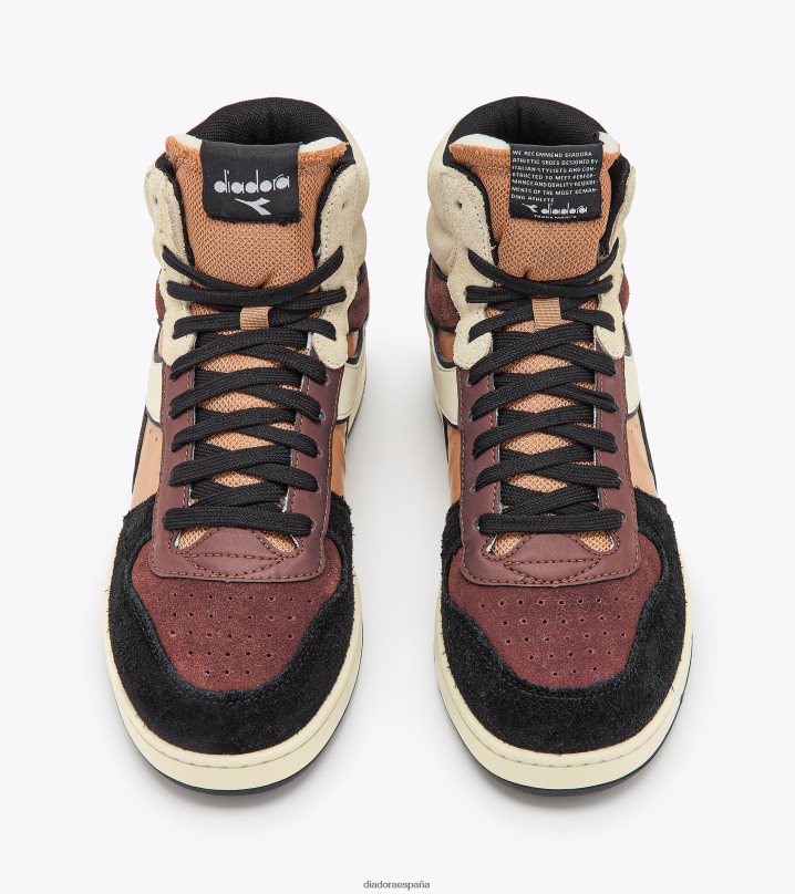 cesta mágica mid twin 8T8H4Z166 negro/naranja quemado hombres Diadora zapatos