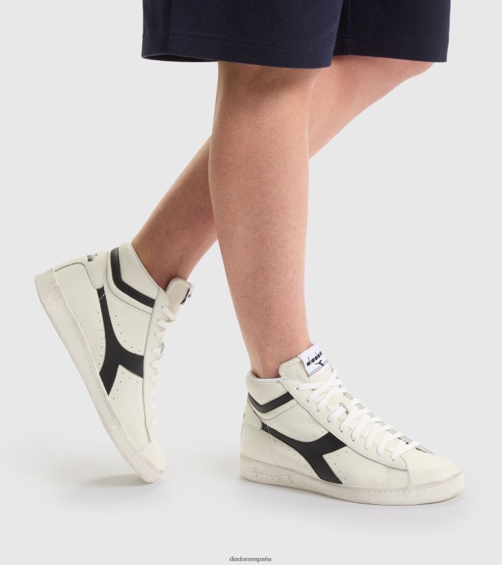 juego l alto encerado 8T8H4Z179 blanco negro hombres Diadora zapatos