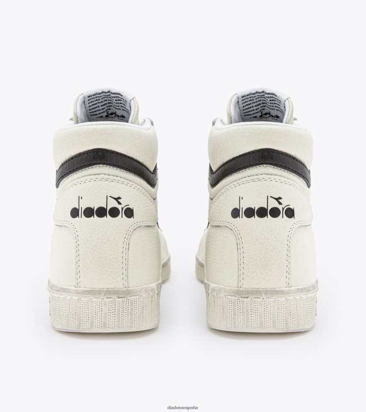 juego l alto encerado 8T8H4Z179 blanco negro hombres Diadora zapatos