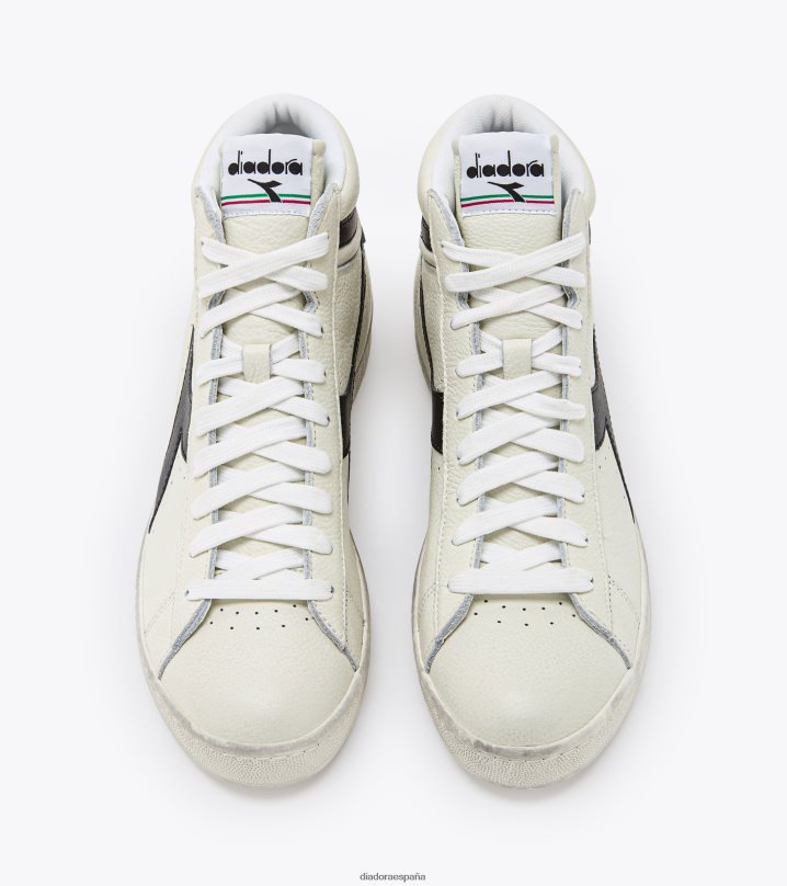 juego l alto encerado 8T8H4Z179 blanco negro hombres Diadora zapatos