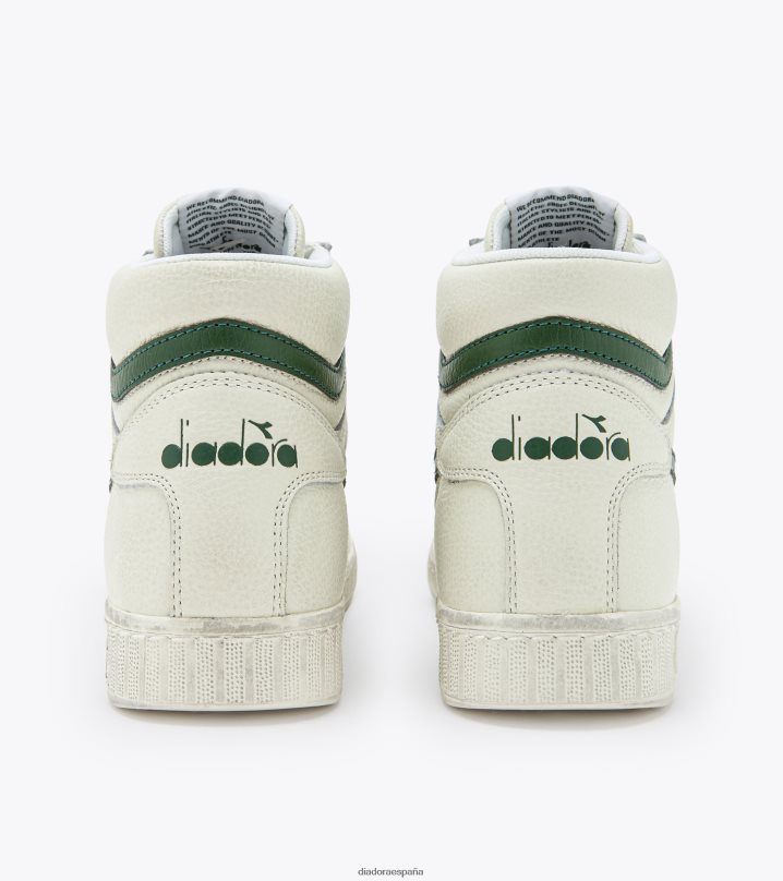 juego l alto encerado 8T8H4Z180 blanco/verde niebla hombres Diadora zapatos