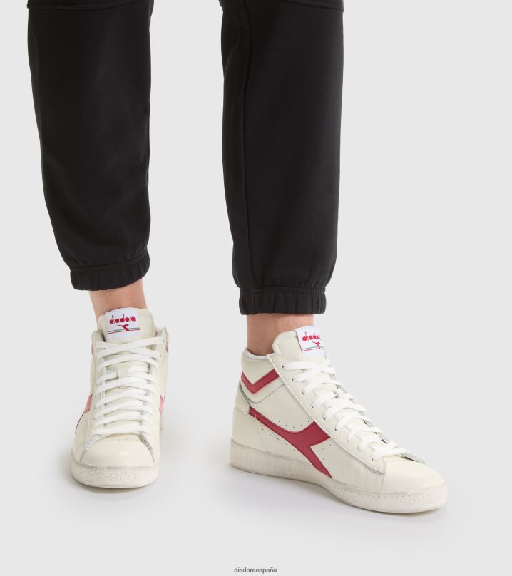 juego l alto encerado 8T8H4Z181 pimienta blanca/roja hombres Diadora zapatos
