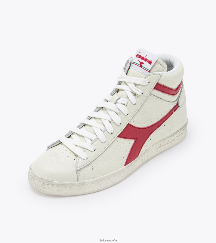 juego l alto encerado 8T8H4Z181 pimienta blanca/roja hombres Diadora zapatos