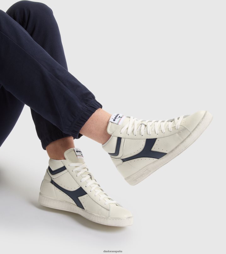 juego l alto encerado 8T8H4Z182 mar caspio blanco/azul hombres Diadora zapatos