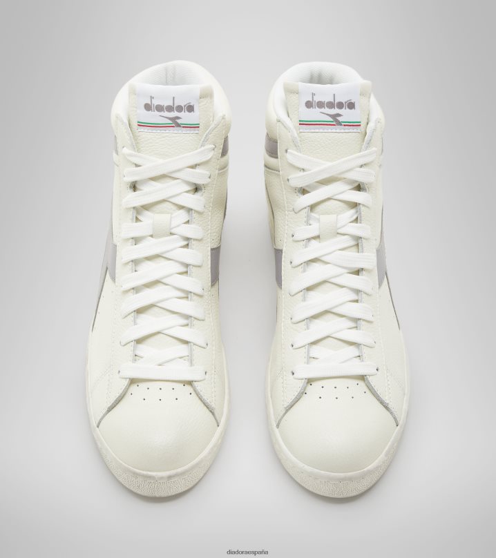 juego l alto encerado 8T8H4Z184 blanco/gaviota hombres Diadora zapatos