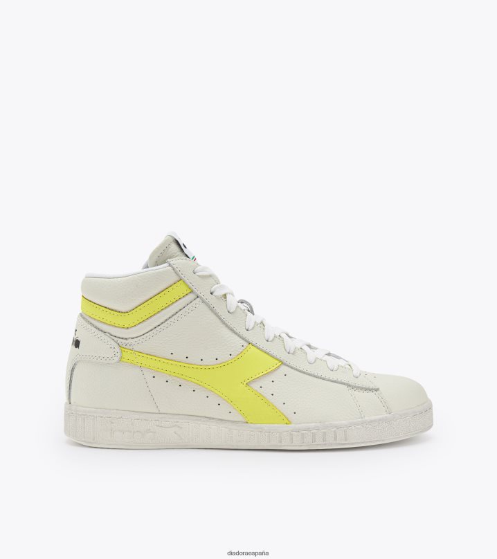 juego l alto fluo encerado 8T8H4Z189 blanco/amarillo limón fluo hombres Diadora zapatos