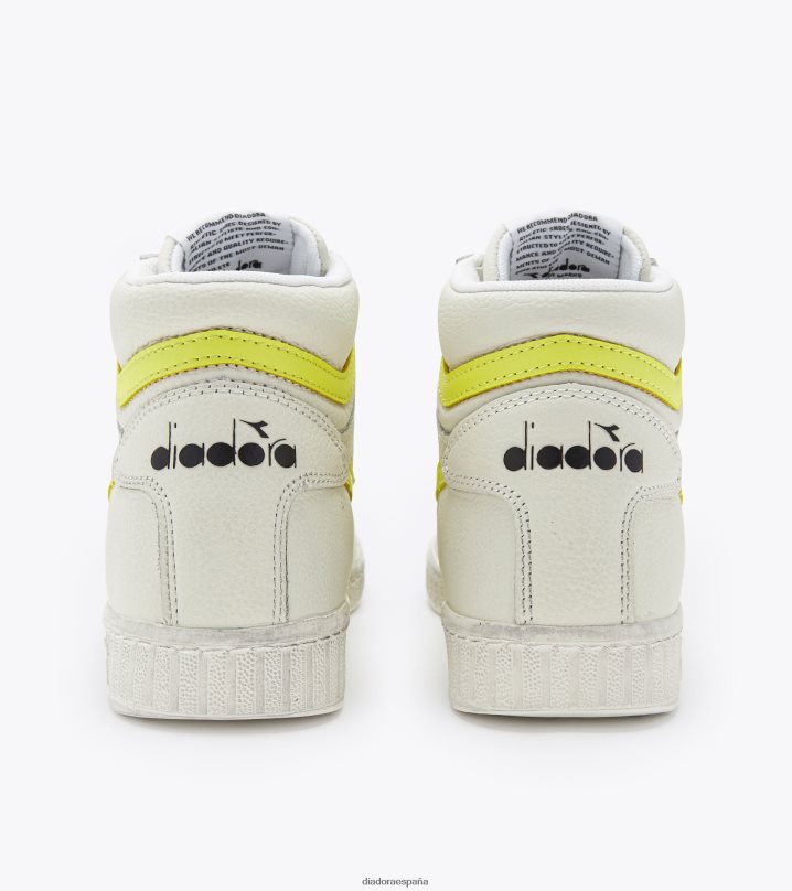 juego l alto fluo encerado 8T8H4Z189 blanco/amarillo limón fluo hombres Diadora zapatos