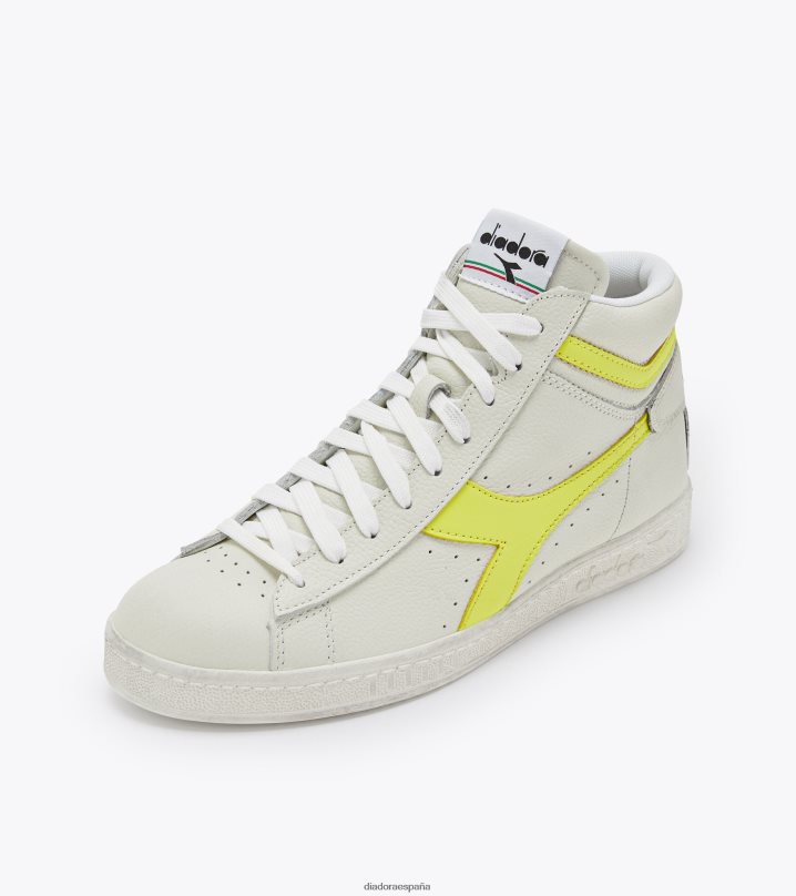 juego l alto fluo encerado 8T8H4Z189 blanco/amarillo limón fluo hombres Diadora zapatos