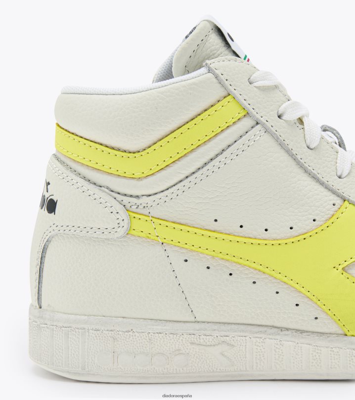 juego l alto fluo encerado 8T8H4Z189 blanco/amarillo limón fluo hombres Diadora zapatos