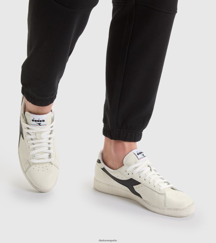 juego l bajo encerado 8T8H4Z217 blanco negro hombres Diadora zapatos