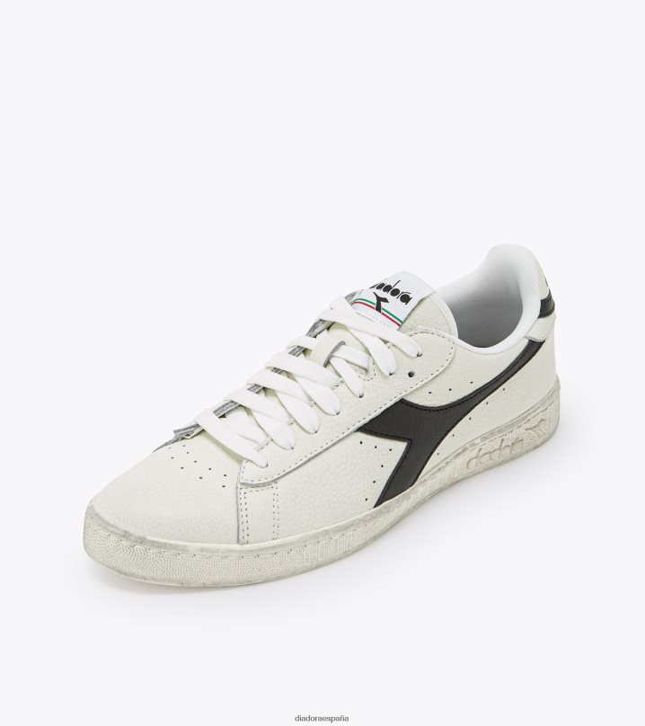 juego l bajo encerado 8T8H4Z217 blanco negro hombres Diadora zapatos