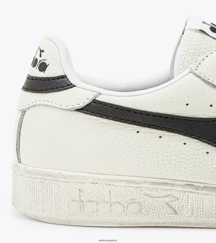juego l bajo encerado 8T8H4Z217 blanco negro hombres Diadora zapatos