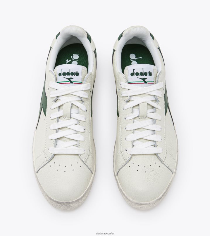 juego l bajo encerado 8T8H4Z218 blanco/verde niebla hombres Diadora zapatos