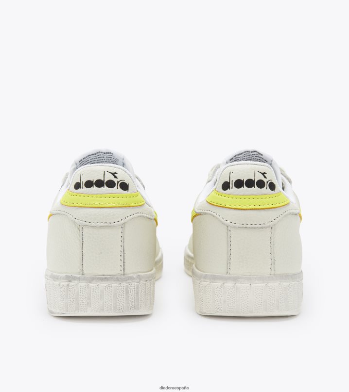 juego l bajo fluo encerado 8T8H4Z234 blanco/amarillo limón fluo hombres Diadora zapatos