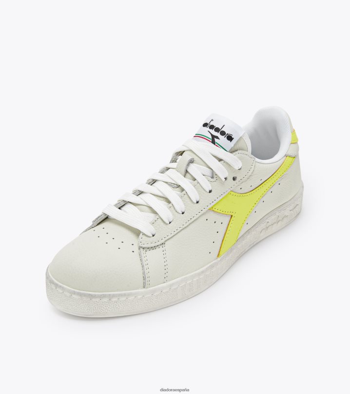 juego l bajo fluo encerado 8T8H4Z234 blanco/amarillo limón fluo hombres Diadora zapatos