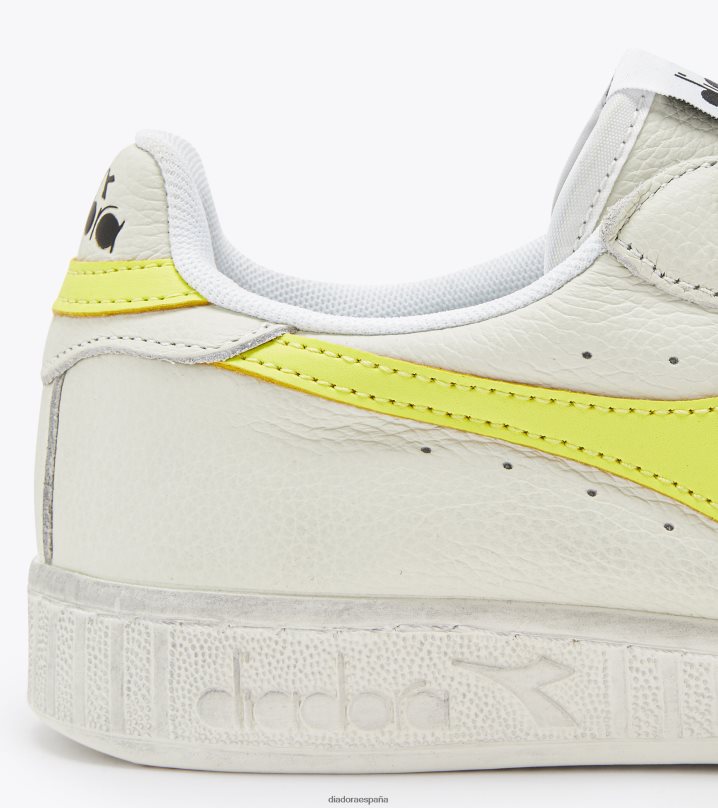 juego l bajo fluo encerado 8T8H4Z234 blanco/amarillo limón fluo hombres Diadora zapatos