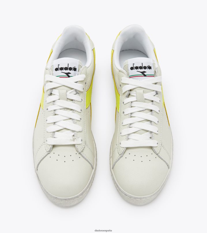 juego l bajo fluo encerado 8T8H4Z234 blanco/amarillo limón fluo hombres Diadora zapatos