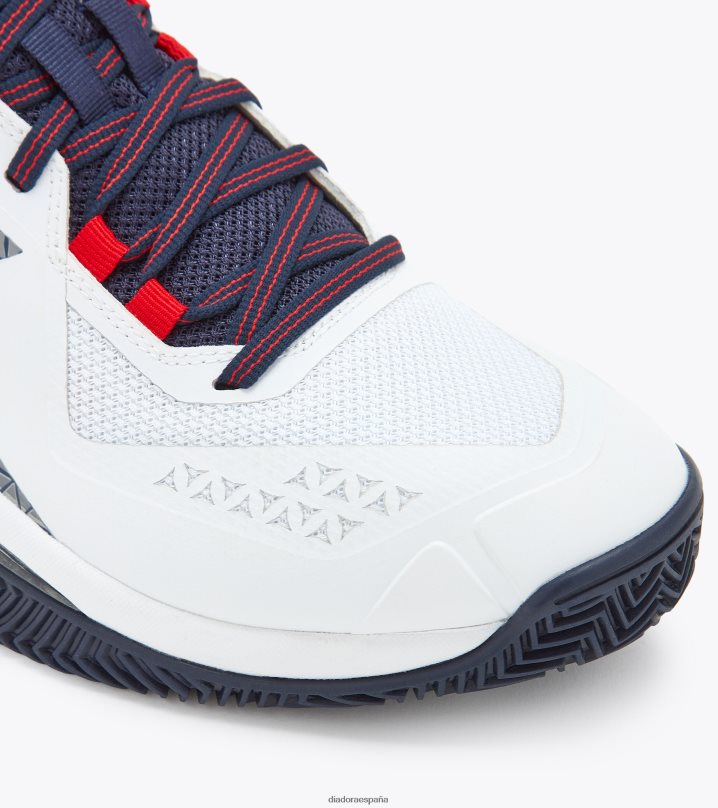 blushield torneo 2 arcilla 8T8H4Z136 blanco/azul corsario/rojo fuego hombres Diadora zapatos