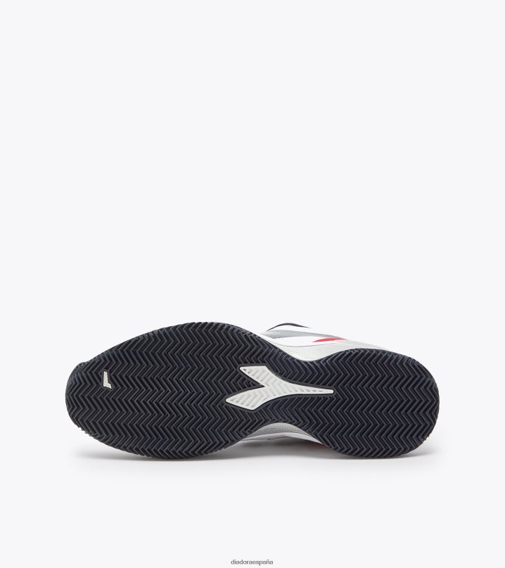 blushield torneo 2 arcilla 8T8H4Z136 blanco/azul corsario/rojo fuego hombres Diadora zapatos