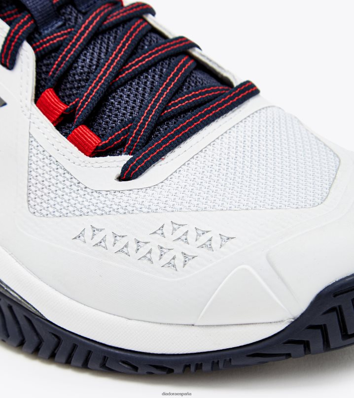 blushield torneo 2ag 8T8H4Z139 blanco/azul corsario/rojo fuego hombres Diadora zapatos