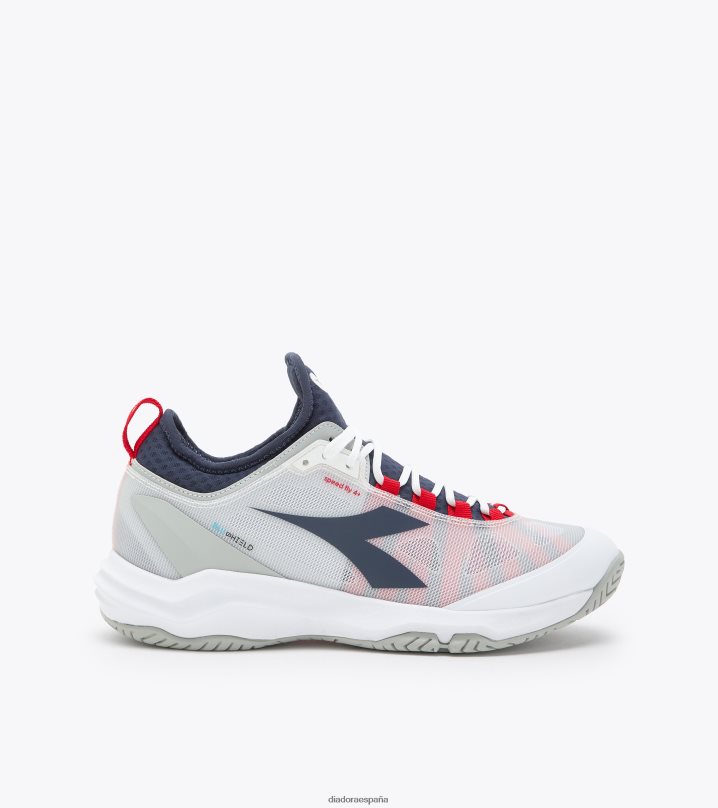 velocidad blushield volar 4 + ag 8T8H4Z142 blanco/azul corsario/rojo fuego hombres Diadora zapatos