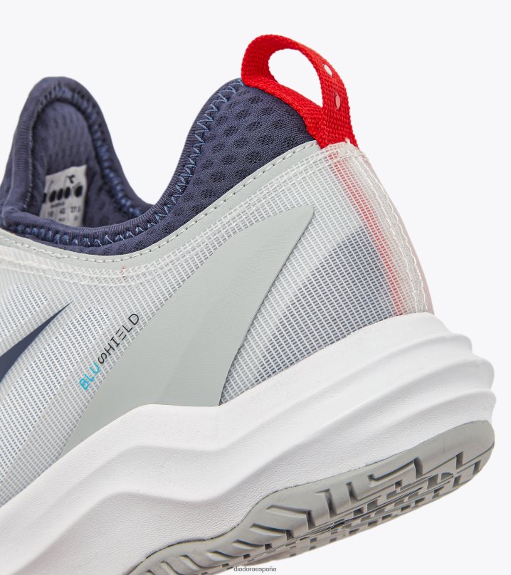 velocidad blushield volar 4 + ag 8T8H4Z142 blanco/azul corsario/rojo fuego hombres Diadora zapatos