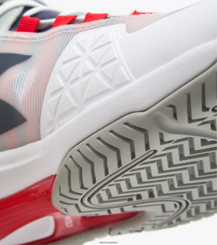 velocidad blushield volar 4 + ag 8T8H4Z142 blanco/azul corsario/rojo fuego hombres Diadora zapatos