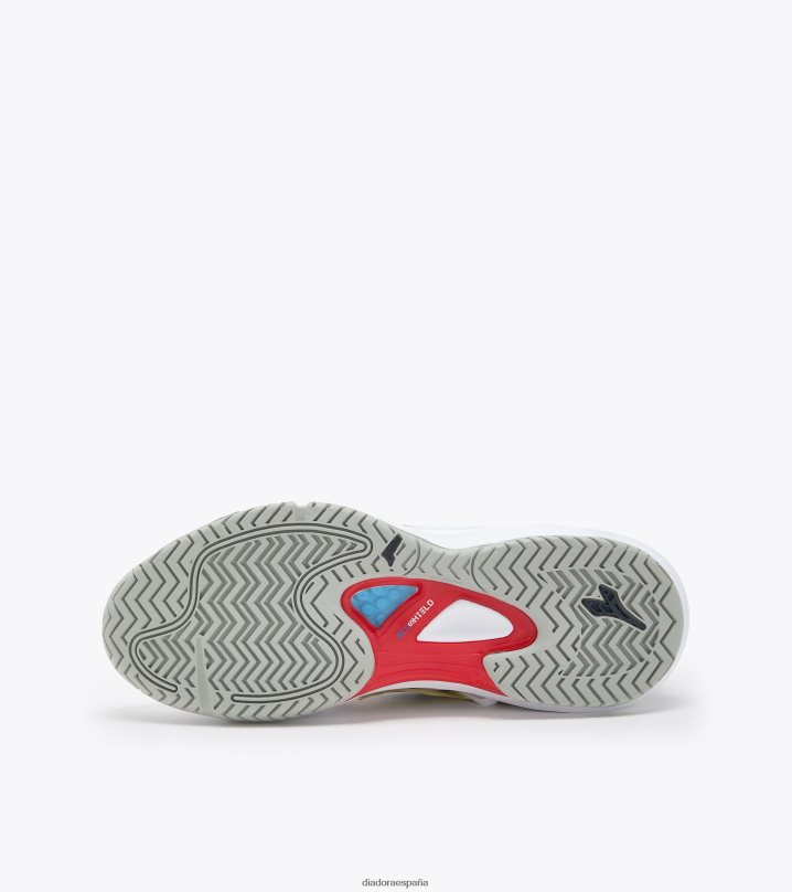 velocidad blushield volar 4 + ag 8T8H4Z142 blanco/azul corsario/rojo fuego hombres Diadora zapatos