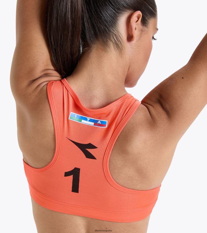 el mejor campamento gara donna #1. italiano 23 8T8H4Z711 naranja bermellón mujer Diadora vestir