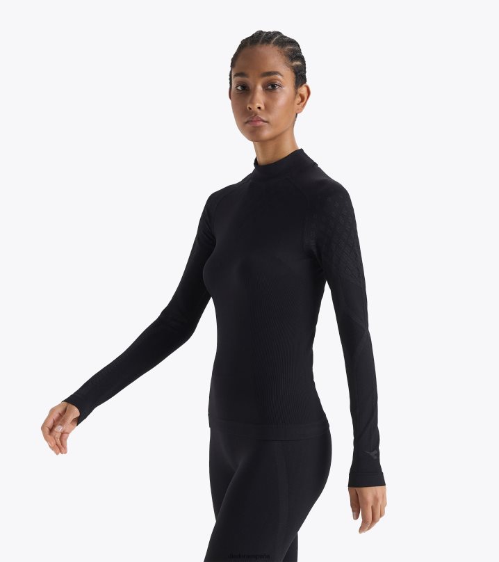 yo acto de cuello de tortuga 8T8H4Z661 negro mujer Diadora vestir