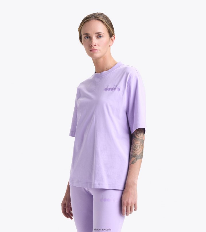yo camiseta logo ss spw 8T8H4Z703 Rosa purpura mujer Diadora vestir