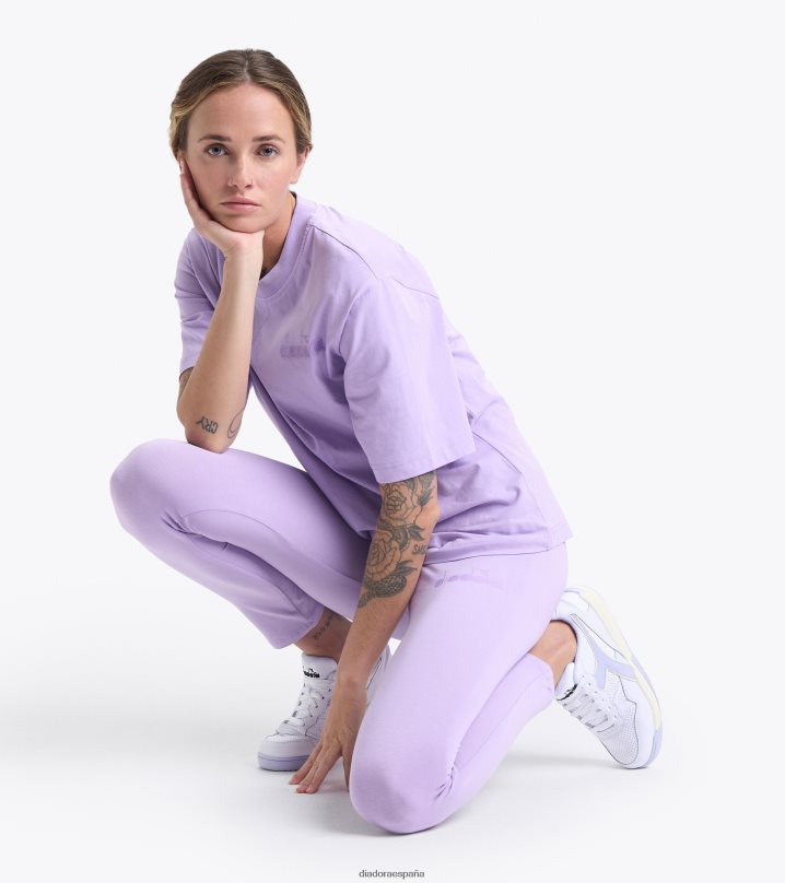 yo camiseta logo ss spw 8T8H4Z703 Rosa purpura mujer Diadora vestir
