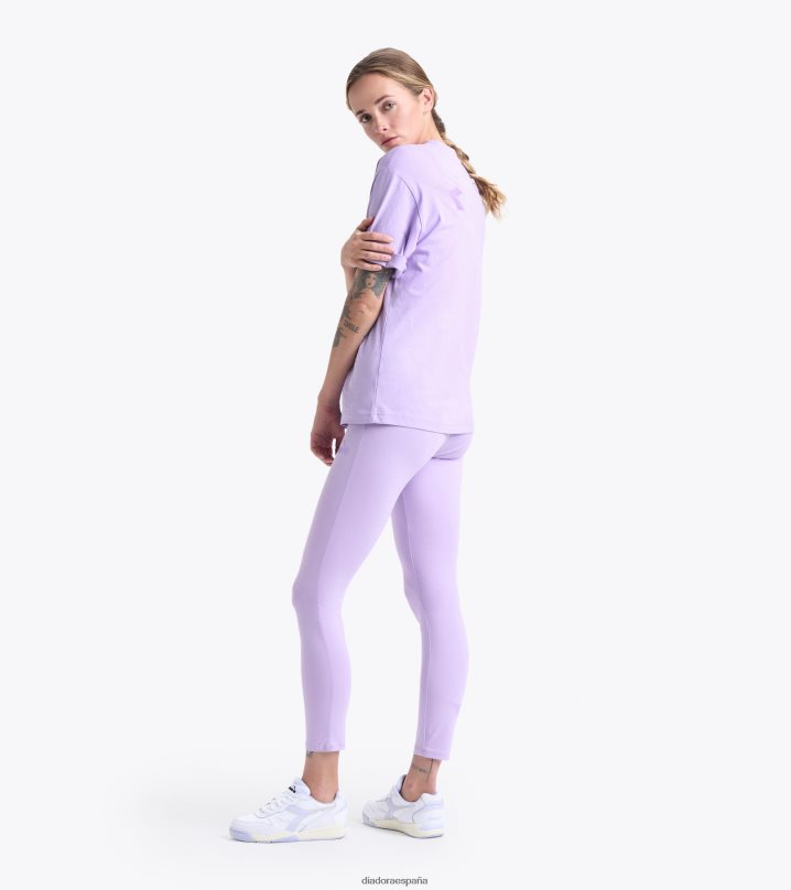 yo camiseta logo ss spw 8T8H4Z703 Rosa purpura mujer Diadora vestir
