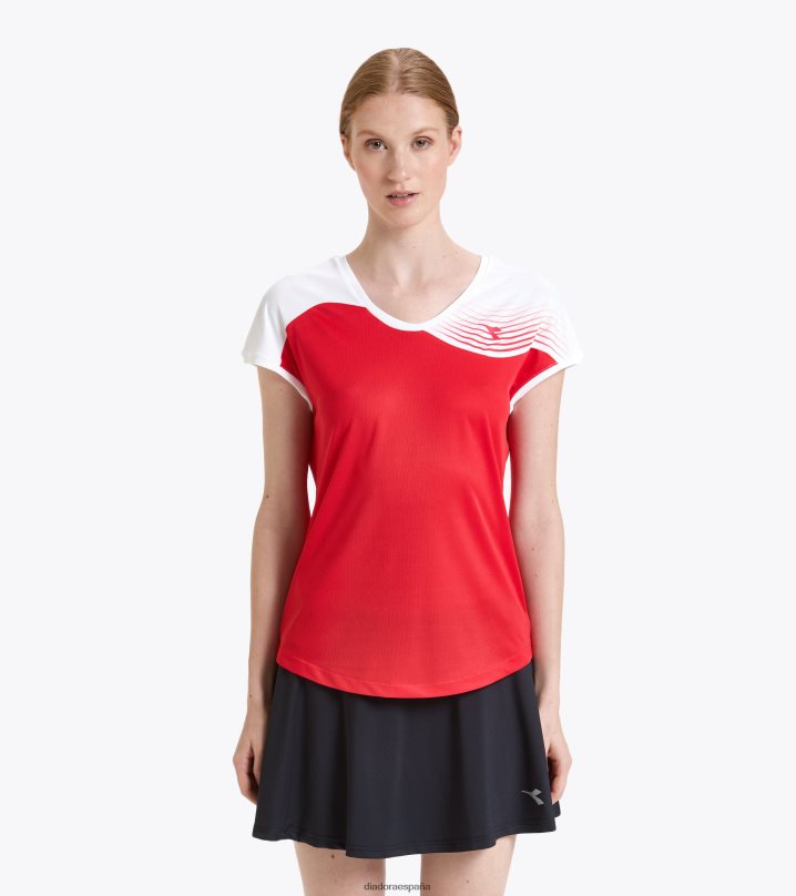yo corte de camiseta 8T8H4Z715 tomate rojo mujer Diadora vestir