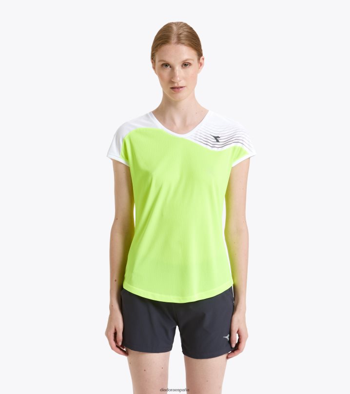 yo corte de camiseta 8T8H4Z718 amarillo fluo dd mujer Diadora vestir