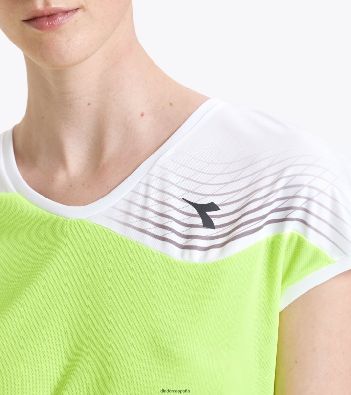 yo corte de camiseta 8T8H4Z718 amarillo fluo dd mujer Diadora vestir