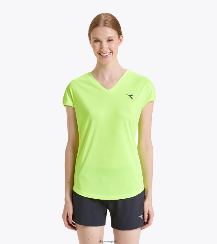 yo equipo de camiseta 8T8H4Z741 amarillo fluo dd mujer Diadora vestir