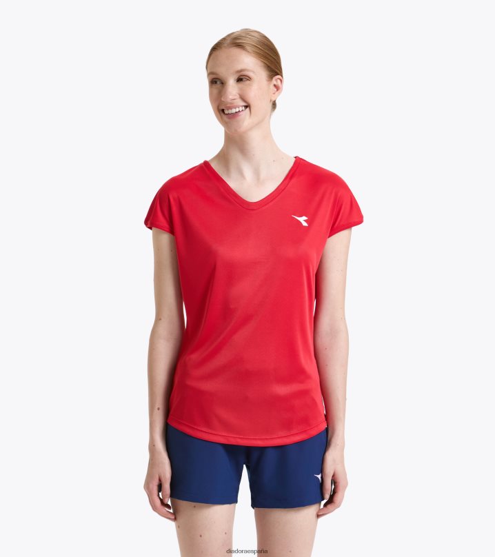 yo equipo de camiseta 8T8H4Z743 tomate rojo mujer Diadora vestir
