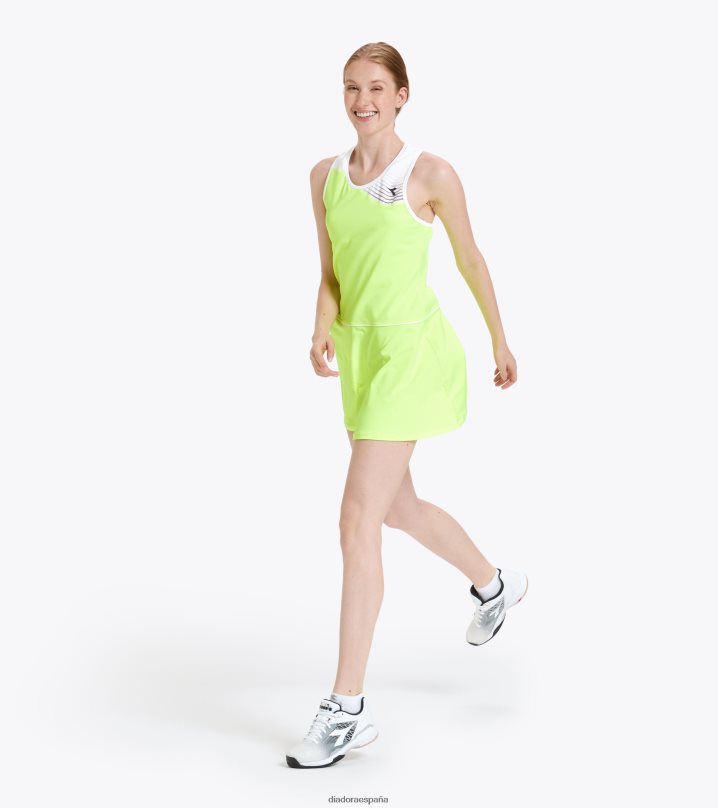 yo vestido de corte 8T8H4Z637 amarillo fluo dd mujer Diadora vestir