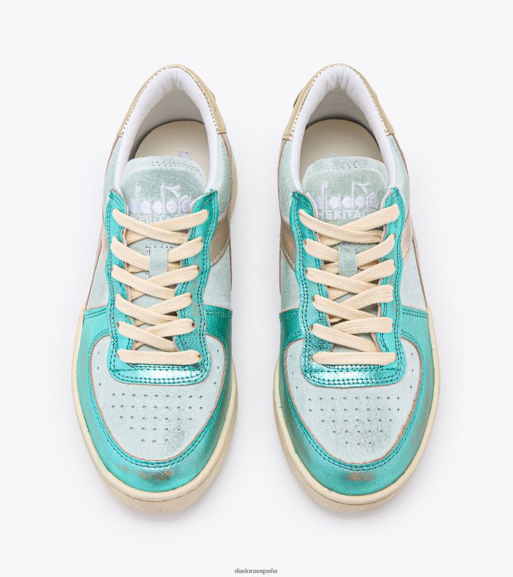 mi basket low metal pigskin usado wn 8T8H4Z538 mar azul mujer Diadora zapatos