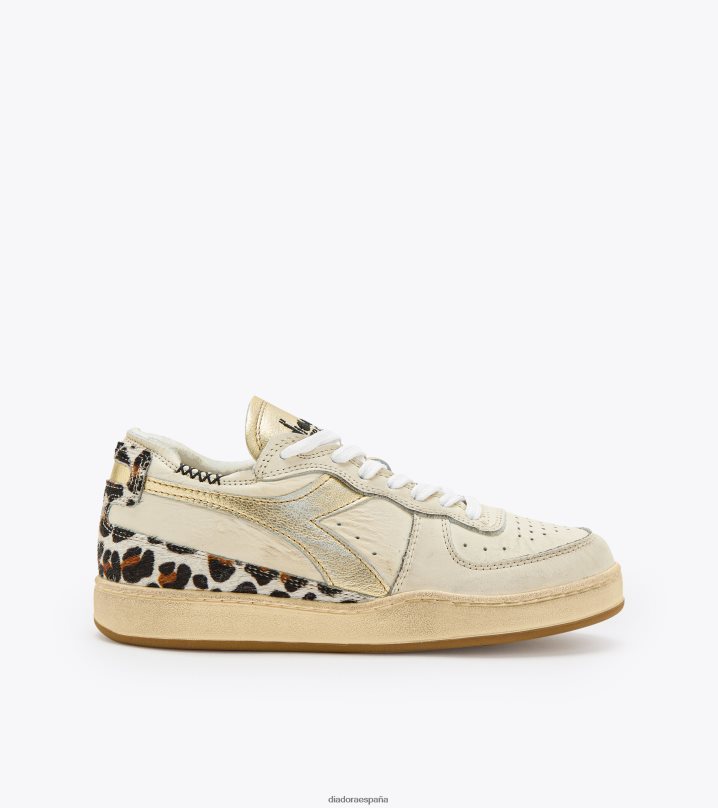 mi canasta fila corte metálico animalier wn 8T8H4Z543 blanco antiguo mujer Diadora zapatos