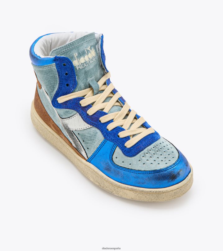 mi cesta metal piel de cerdo usado wn 8T8H4Z537 azul claro de las estrellas mujer Diadora zapatos