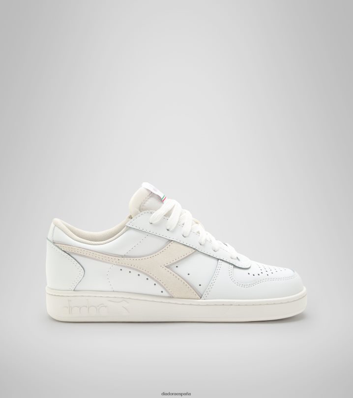 canasta magica baja cuero wn 8T8H4Z597 mármol blanco/lila mujer Diadora zapatos