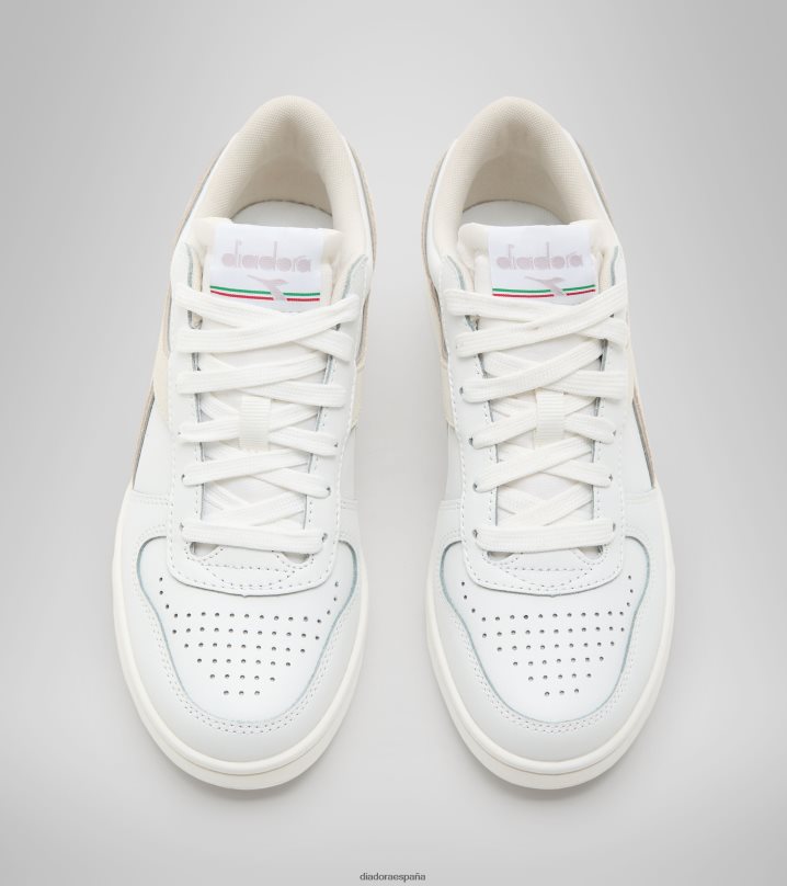 canasta magica baja cuero wn 8T8H4Z597 mármol blanco/lila mujer Diadora zapatos