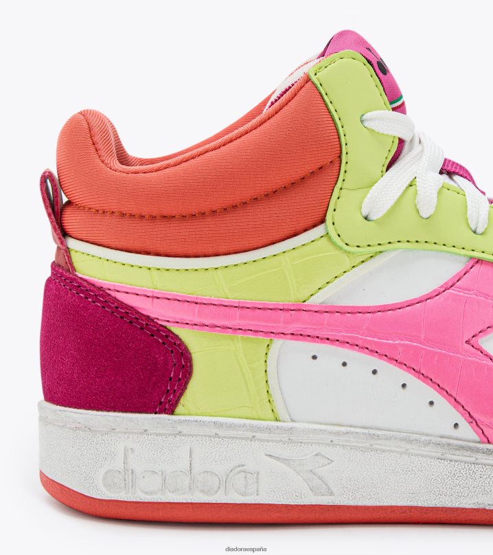 canasta magica demi croco wn 8T8H4Z568 blanco/cabaret/verde daiquiri mujer Diadora zapatos