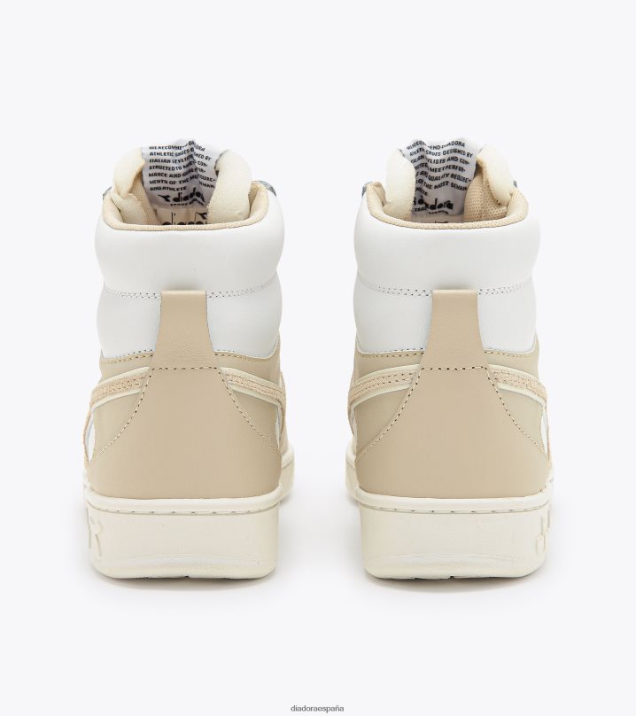 canasta magica mid cuero wn 8T8H4Z572 abedul blanco/beige mujer Diadora zapatos